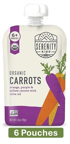 Serenity Kids Organic Baby Food Puree 6+ Months Carrots