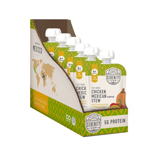 Serenity Kids Organic Baby Food Puree 6+ Months Chicken Mexican Inspired Stew