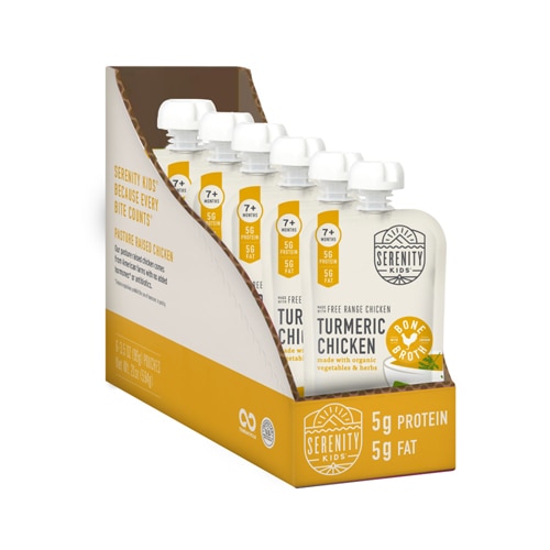 Serenity Kids Organic Baby Food Puree 7+ Months Turmeric Chicken With Bone Broth