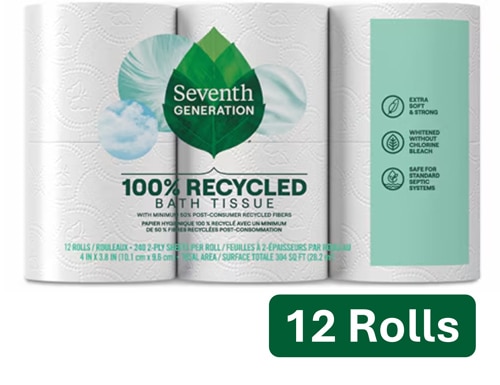 Seventh Generation Bath Tissue 100% Recycled 2-Ply 240 Sheet Roll