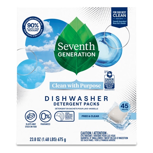 Seventh Generation Dishwasher Detergent Packs Fragrance Free