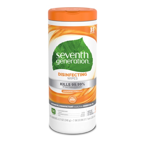 Seventh Generation Disinfectant Wipes Lemongrass Citrus