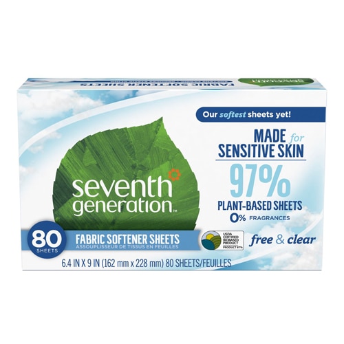 Seventh Generation Fabric Softener Dryer Sheets Free & Clear