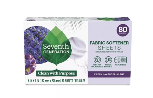 Seventh Generation Fabric Softener Dryer Sheets Fresh Lavender