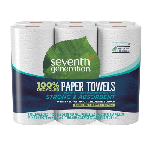 Seventh Generation Paper Towels 100% Recycled 2-Ply 140 Sheet Roll