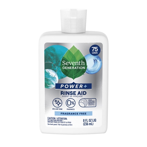 Seventh Generation Power+ Dishwasher Liquid Rinse Aid Free & Clear