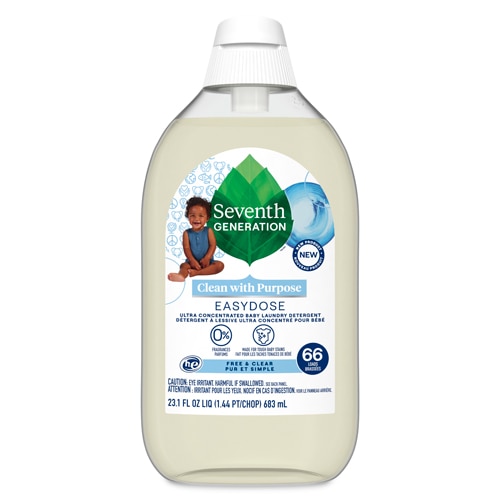 Seventh Generation Ultra Concentrated Baby Liquid Laundry Detergent EasyDose 66 Loads Free & Clear