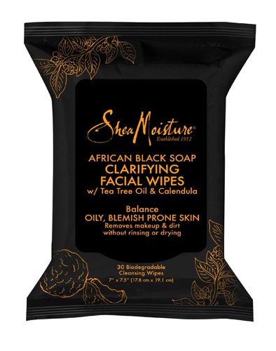 SheaMoisture African Black Soap Clarifying Facial Wipes for Oily & Blemish-Prone Skin