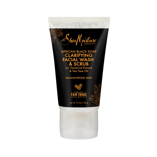 SheaMoisture African Black Soap with Shea Butter Clarifying Facial Wash & Scrub for Problem Skin