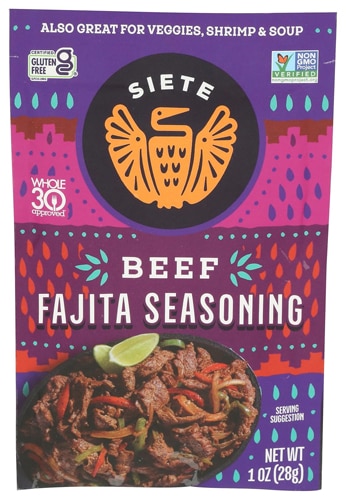 Siete Fajita Seasoning Non GMO Gluten Free Beef