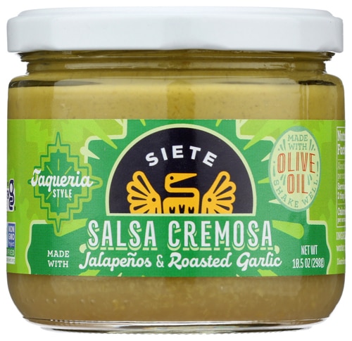 Siete Gluten Free Salsa Cremosa made with Olive Oil Taqueria Style Jalapenos & Roasted Garlic