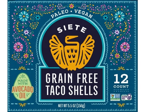 Siete Grain Free Taco Shells Made with Avocado Oil
