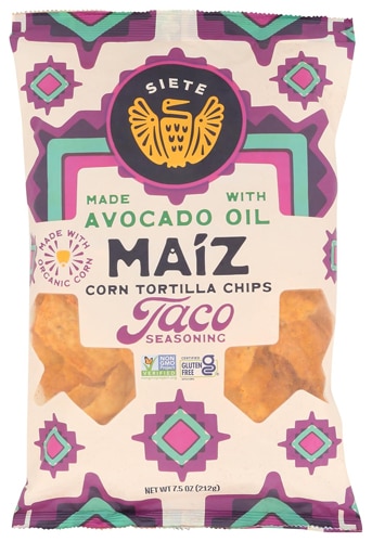Siete Maiz Taco Seasoning Corn Tortilla Chips Made with Avocado Oil