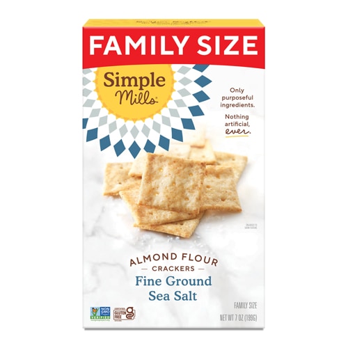 Simple Mills Almond Flour Crackers - Family Size Fine Ground Sea Salt