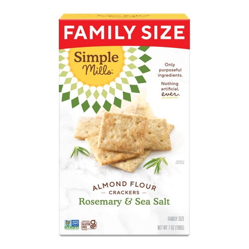 Simple Mills Almond Flour Crackers - Family Size Rosemary Sea Salt