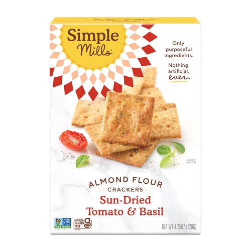 Simple Mills Almond Flour Crackers Gluten Free Sundried Tomato & Basil