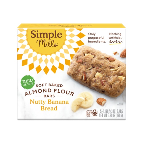 Simple Mills Gluten Free Soft Baked Almond Flour Bars Nutty Banana Bread