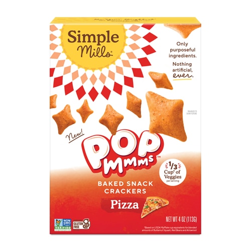 Simple Mills Pop Mmms Veggie Flour Baked Snack Crackers Pizza