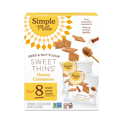 Simple Mills Sweet Thins Gluten Free Snack Pack Honey Cinnamon
