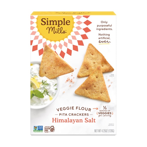 Simple Mills Veggie Flour Pita Crackers Himalayan Salt