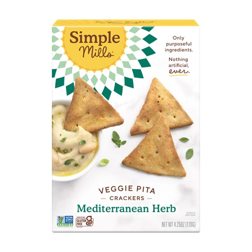 Simple Mills Veggie Pita Crackers Mediterranean Herb