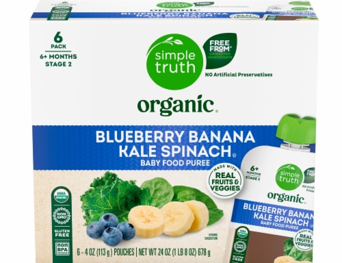 Simple Truth Organic Baby Food Puree Blueberry Banana Kale Spinach Pouch