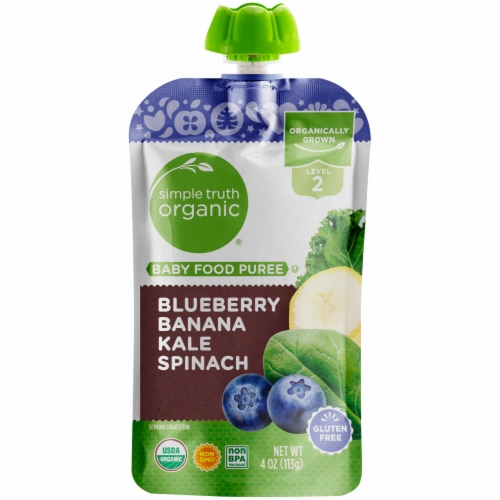 Simple Truth Organic Baby Food Puree Level 2 Blueberry Banana Kale Spinach