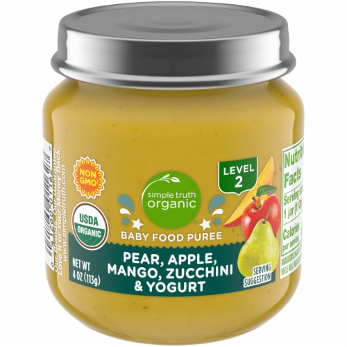 Simple Truth Organic Baby Food Puree Level 2 Pear Apple Mango Zucchini & Yogurt