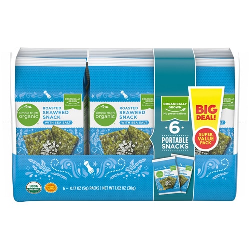 Simple Truth Organic Roasted Seaweed Snack with Sea Salt Value Pack