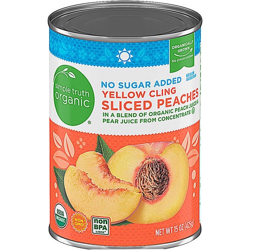 Simple Truth Organic Yellow Cling Sliced Peaches No Sugar Added