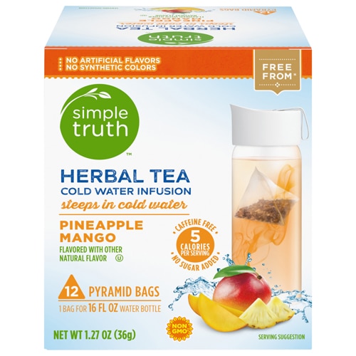 Simple Truth Herbal Tea Cold Water Infusion Pineapple Mango