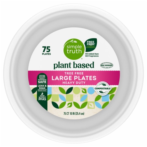 Simple Truth Large Plates 10" Plant Based Tree Free Heavy Duty