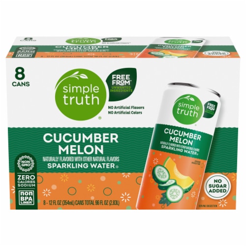 Simple Truth Naturally Flavored Sparkling Selzter Water Cucumber Melon