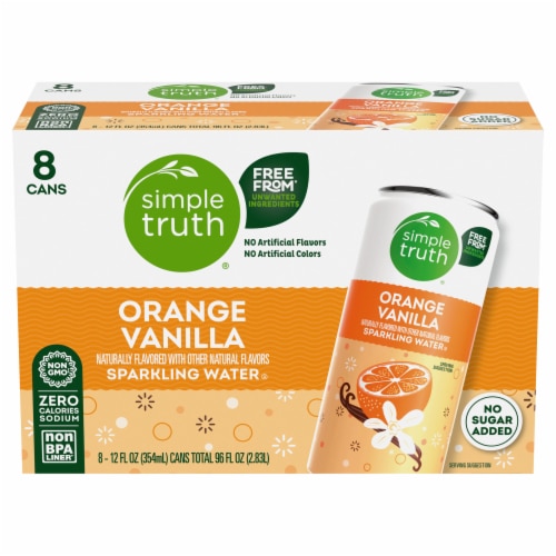 Simple Truth Naturally Flavored Sparkling Selzter Water Orange Vanilla