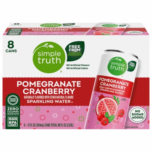 Simple Truth Naturally Flavored Sparkling Selzter Water Pomegranate Cranberry