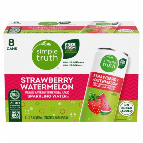 Simple Truth Naturally Flavored Sparkling Selzter Water Strawberry Watermelon