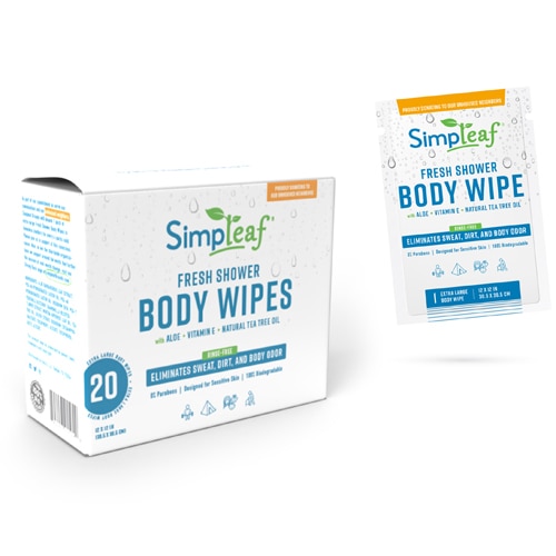 Simpleaf Fresh Shower Body Wipes