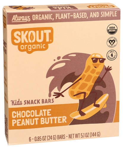 Skout Organic Kids Snack Bars Chocolate Peanut Butter