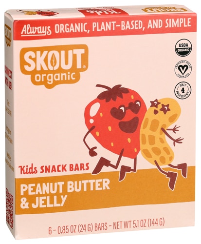 Skout Organic Kids Snack Bars Peanut Butter & Jelly