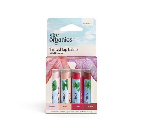 Sky Organics Tinted Lip Balm - Variety 4 Pack