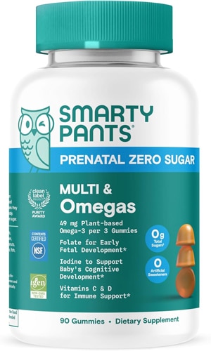 SmartyPants Prenatal Zero Sugar Multi and Omegas