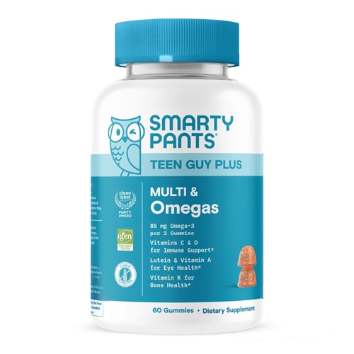 SmartyPants Teen Guy Plus Multi & Omegas Gummies Pineapple Orange