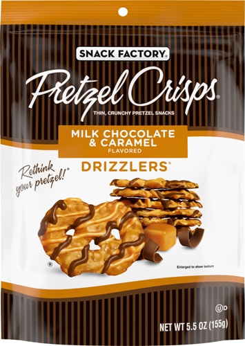 Snack Factory Pretzel Crisps Drizzlers Milk Chocolate Caramel