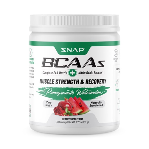 Snap Supplements BCAAs Muscle Strength & Recovery Pomegranate Watermelon