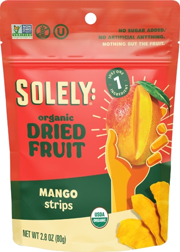 Solely Dried Fruit Organic Mango Strips No Preservatives