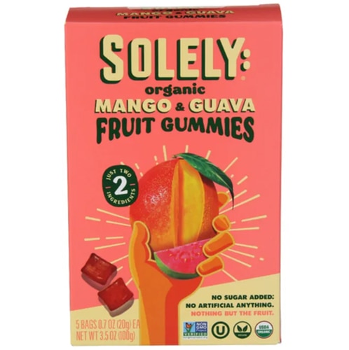 Solely Organic Whole Fruit Gummies No Added Sugar Mango & Guava