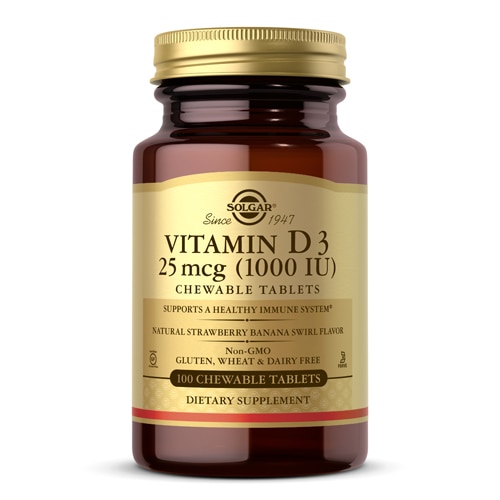 Solgar Vitamin D3 Strawberry Banana Swirl