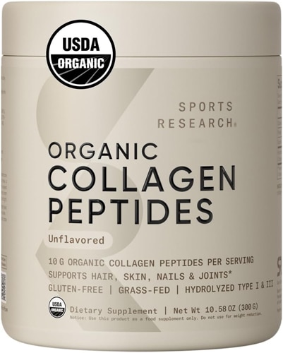 Sports Research Collagen Peptides Organic Unflavored