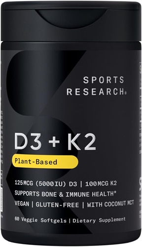 Sports Research Vegan D3 5000 IU + Vitamin K2 100 mcg