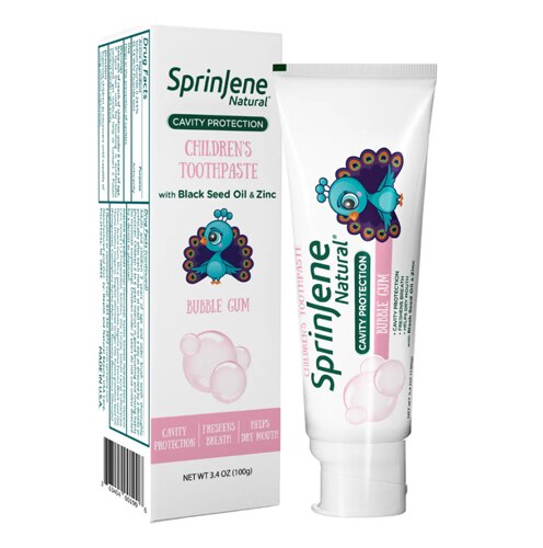 Sprinjene Natural Kids Toothpaste Cavity Protection Flouride Bubblegum
